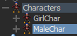 Rename the newly created Character