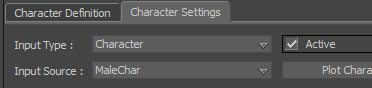 GirlChar - select Input Type: Character, [x] Active; Input Source: MaleChar